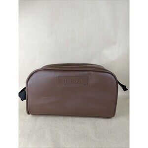 Hurley Dopp Kit Toiletry Travel‎ Bag Brown Faux Leather Gym Organizer Unisex